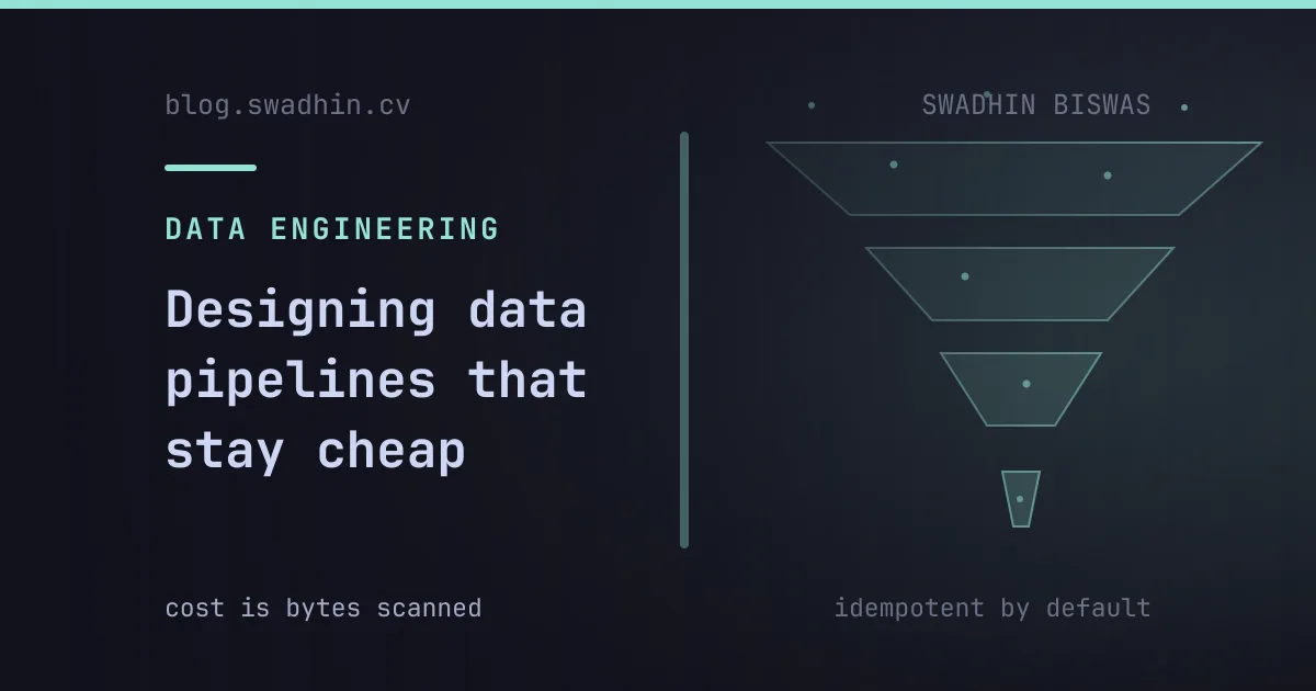 Designing data pipelines that stay cheap