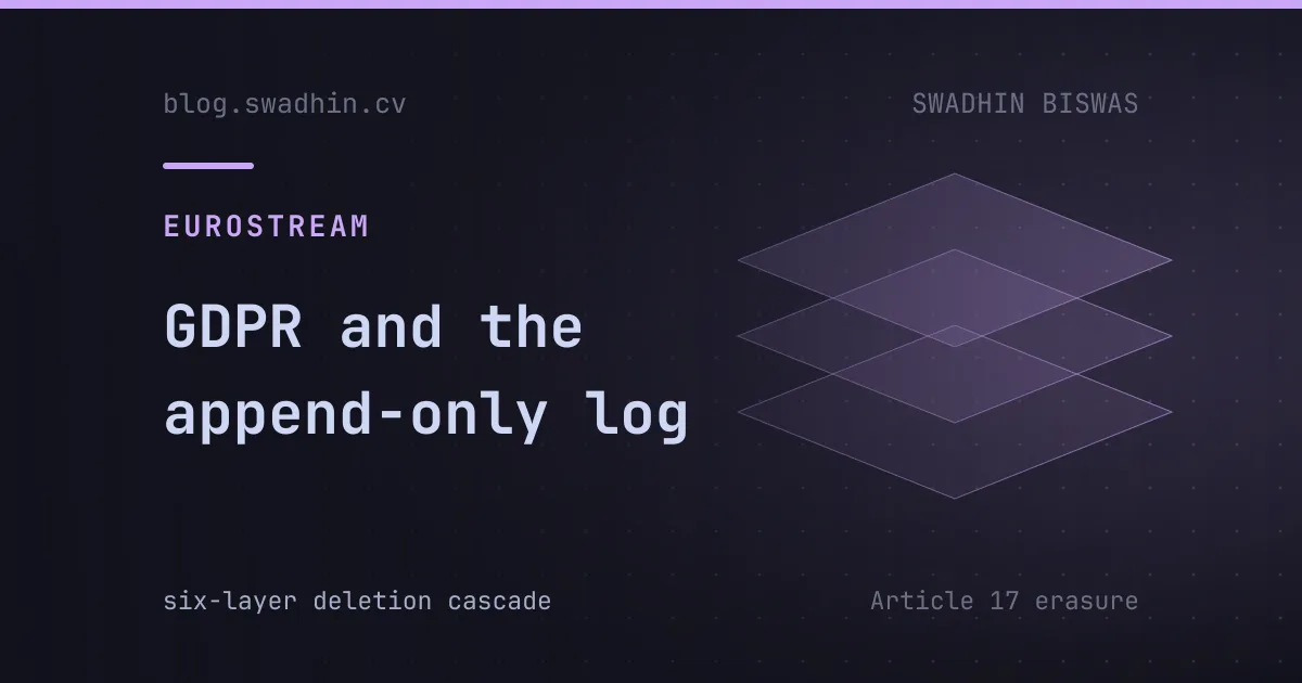 GDPR and the append-only log: a lakehouse that has to forget