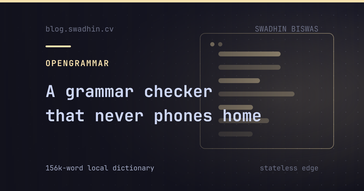 A grammar checker that never phones home